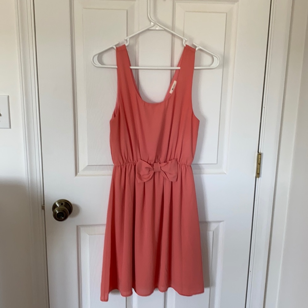 Sweet Bow Dress in Salmon